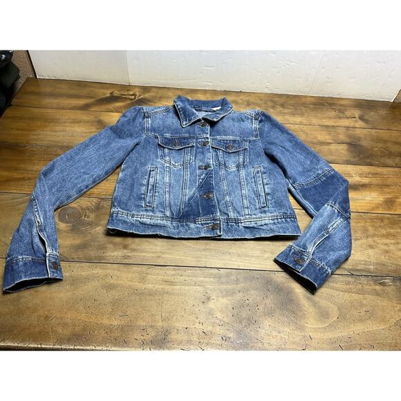 Free People Rumors Denim Jacket Indigo Boho Western Size XS - Picture 1 of 15